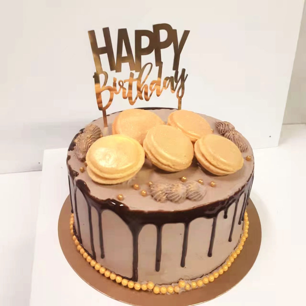 Chocolate Birthday Cake with Plaque
