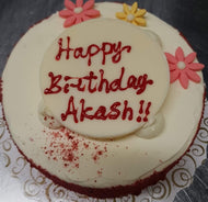 Birthday Cake Red Velvet with plaque